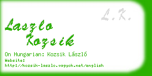 laszlo kozsik business card